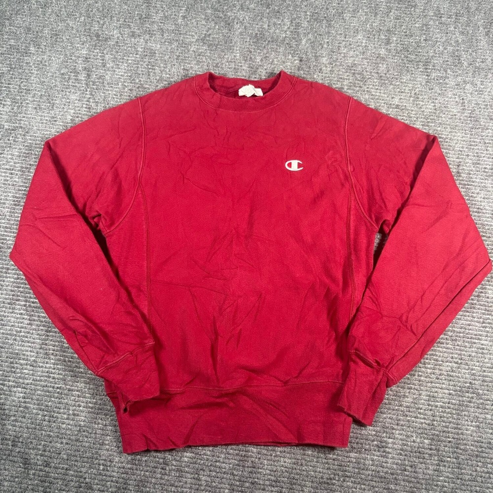 Champion Reverse Weave Sweatshirt Unisex XS Red Excellent Embroidered Logo